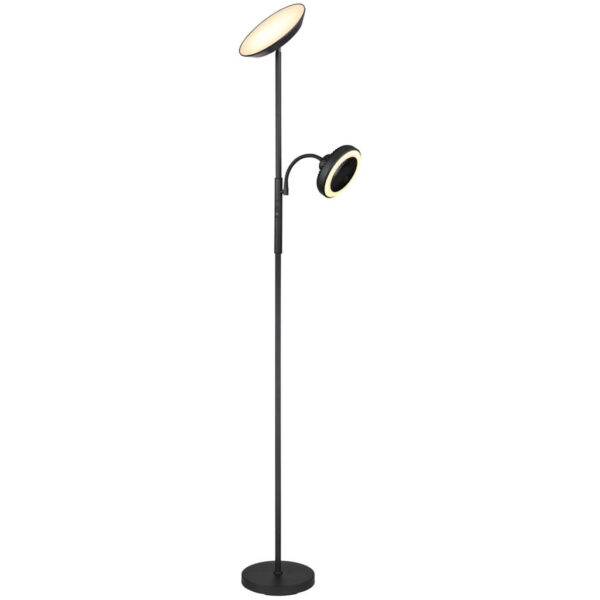 9007371455065 GLOBO Stehlampe
mattschwarz Chrom Metall Kunststoff B/H/T: ca. 25x178x33,7 cm