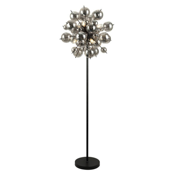 GLOBO Stehlampe
mattschwarz Metall Glas H/D: ca. 155x55 cm 6 Brennstellen