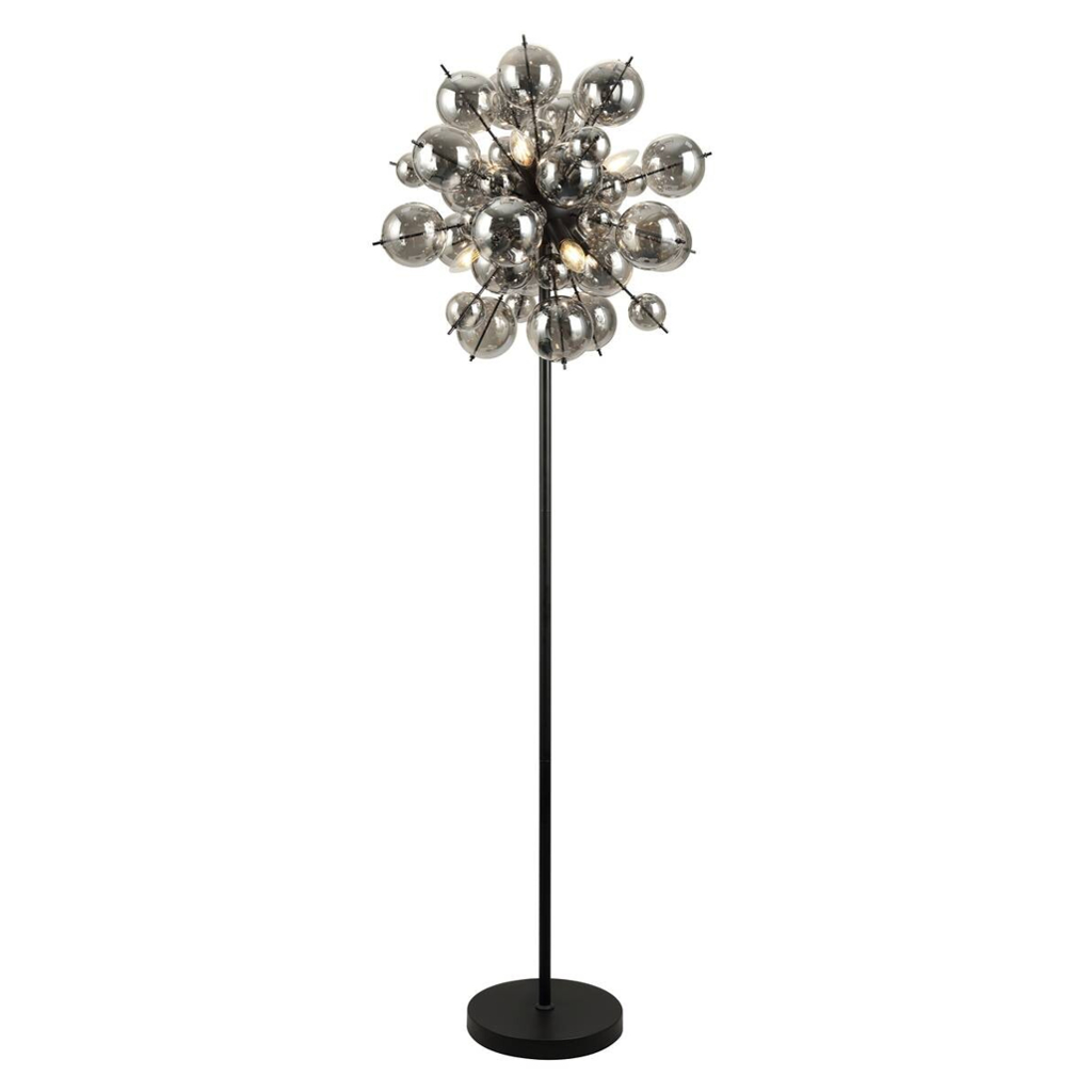 GLOBO Stehlampe
mattschwarz Metall Glas H/D: ca. 155×55 cm 6 Brennstellen