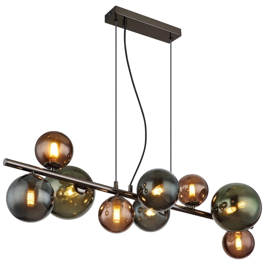 GLOBO Pendelleuchte
grün grau Metall B/H/L: ca. 36x120x86 cm G9 9 Brennstellen