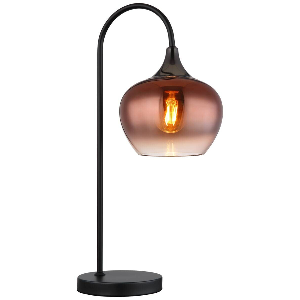 GLOBO Tischleuchte
Chromix Anthrazit Kupfer mattschwarz Glas Metall B/H/T/L: ca. 16x54x27,5×27,5 cm E27 1 Brennstellen