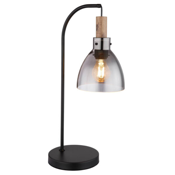 GLOBO Tischleuchte
dunkelbraun schwarz Metall MDF B/H/T: ca. 18x55x25 cm E27 1 Brennstellen