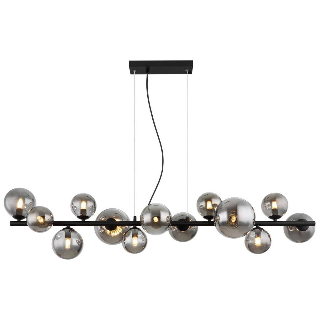 GLOBO Pendelleuchte Riha
schwarz Rauch Metall Glas B/H/T: ca. 120x120x34,5 cm 13 Brennstellen