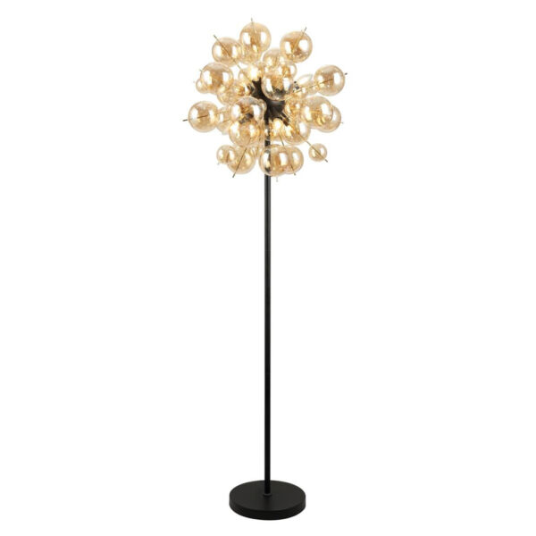 GLOBO Stehlampe
mattschwarz Glas Metall H/D: ca. 155x55 cm 6 Brennstellen