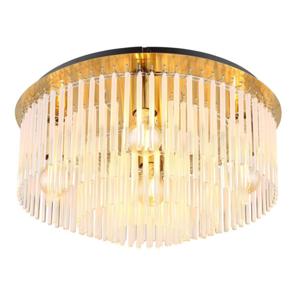 GLOBO Deckenleuchte Opal gold Glas Metall H/D: ca. 25x50 cm E27 5 Brennstellen GLOBO Deckenleuchte Opal gold Glas Metall H/D: ca. 25x50 cm E27 5 Brennstellen