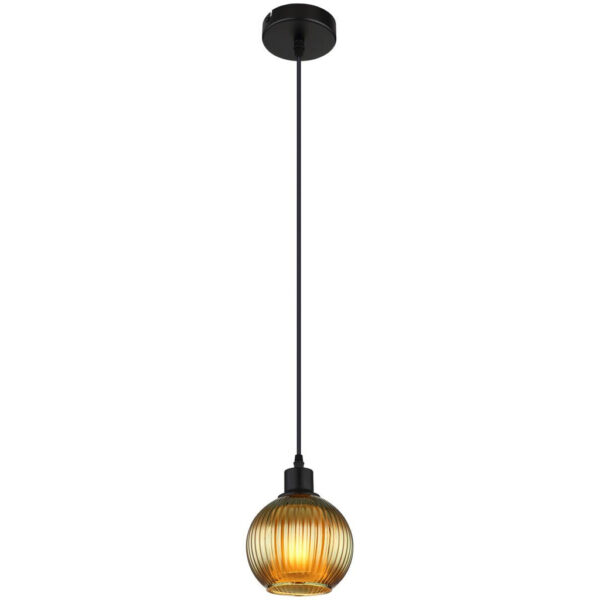 GLOBO Pendelleuchte
grün schwarz Metall Glas H/D: ca. 120x15 cm E27 1 Brennstellen