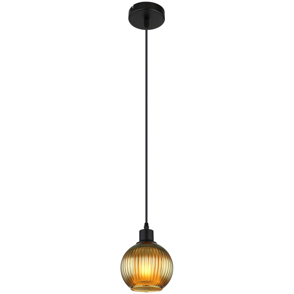 GLOBO Pendelleuchte
grün schwarz Metall Glas H/D: ca. 120×15 cm E27 1 Brennstellen
