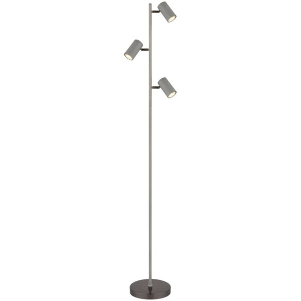 9007371462568 GLOBO Stehlampe
schwarz Chrom grau Metall Kunststoff B/H/T: ca. 21,5x154x23 cm GU10 3 Brennstellen
