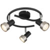 GLOBO Spot mattschwarz Chrom nickel matt Metall H/D: ca. 13,3x25 cm GU10 3 Brennstellen