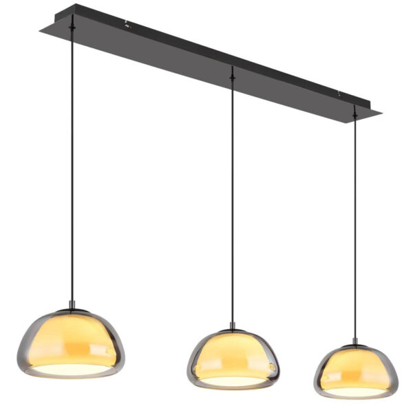 GLOBO Hängeleuchte
schwarz Chrom Metall Glas B/H/L: ca. 34x20,5x101 cm