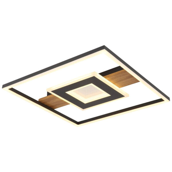 GLOBO LED-Deckenleuchte braun schwarz Metall Aluminium B/H/T: ca. 37,8x5x37,8 cm GLOBO LED-Deckenleuchte braun schwarz Metall Aluminium B/H/T: ca. 37,8x5x37,8 cm