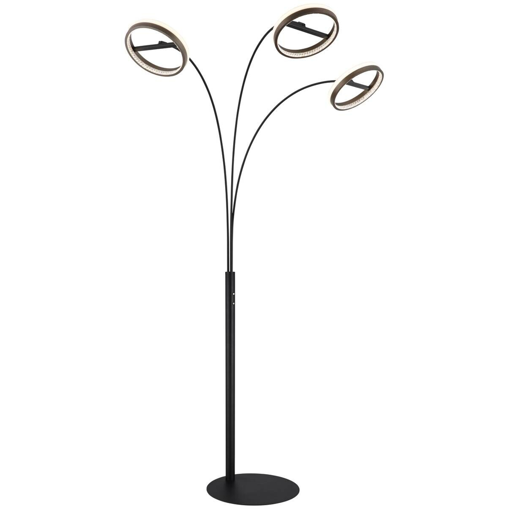 GLOBO Stehlampe DELLA 67179S1
schwarz grau Kunststoff Metall B/H/L: ca. 102,3×190,2×83,7 cm 1 Brennstellen
