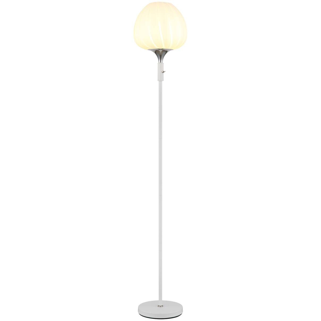 GLOBO Stehlampe
Chrom Opal weiß Metall Glas H/D: ca. 165×29 cm E27 1 Brennstellen