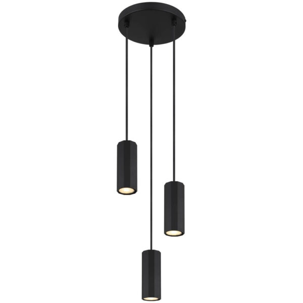 9007371471645 GLOBO Pendelleuchte JAMES 57918-3HB
mattschwarz Metall Kunststoff H/D: ca. 120x21 cm GU10 3 Brennstellen