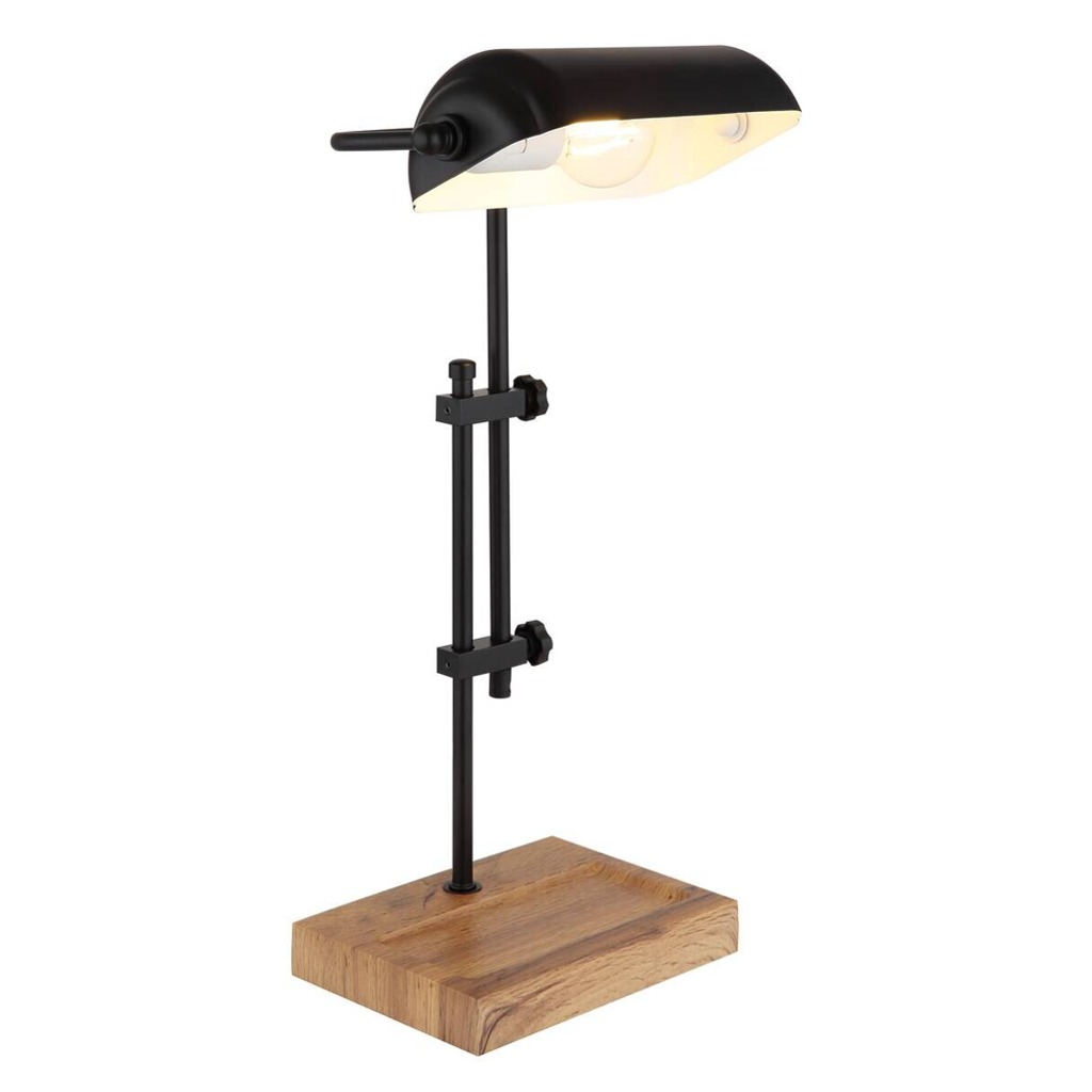 GLOBO Tischleuchte Marid
schwarz Metall B/H/L: ca. 18,2x41x26,5 cm E27 1 Brennstellen