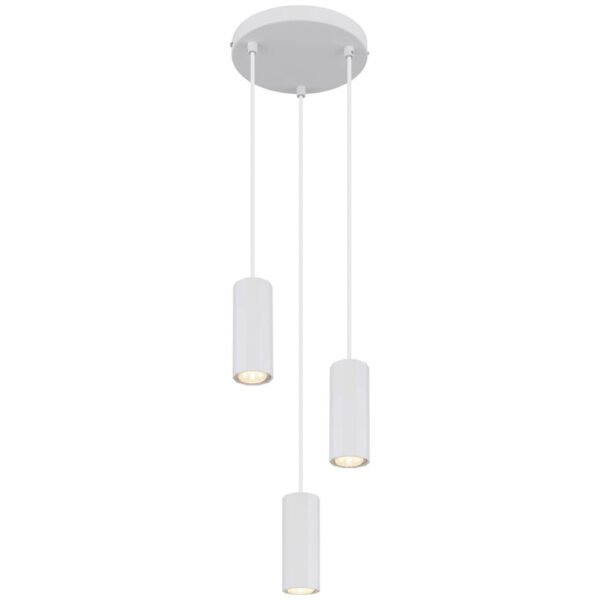 9007371474646 GLOBO Pendelleuchte JAMES 57918-3HW
weiß Kunststoff Metall H/D: ca. 120x21 cm GU10 3 Brennstellen