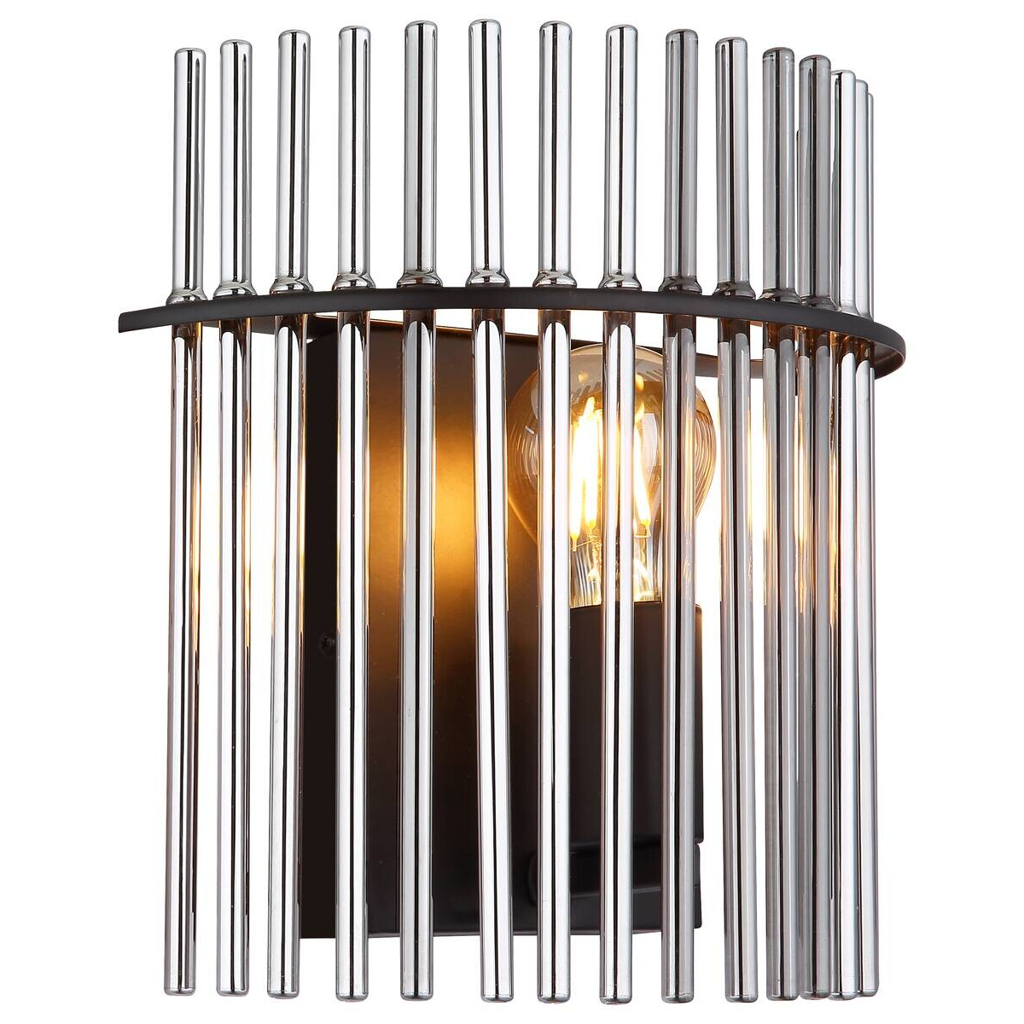 GLOBO Wandleuchte
Rauch schwarz Metall Glas B/H/T: ca. 25x26x12,5 cm E27 1 Brennstellen