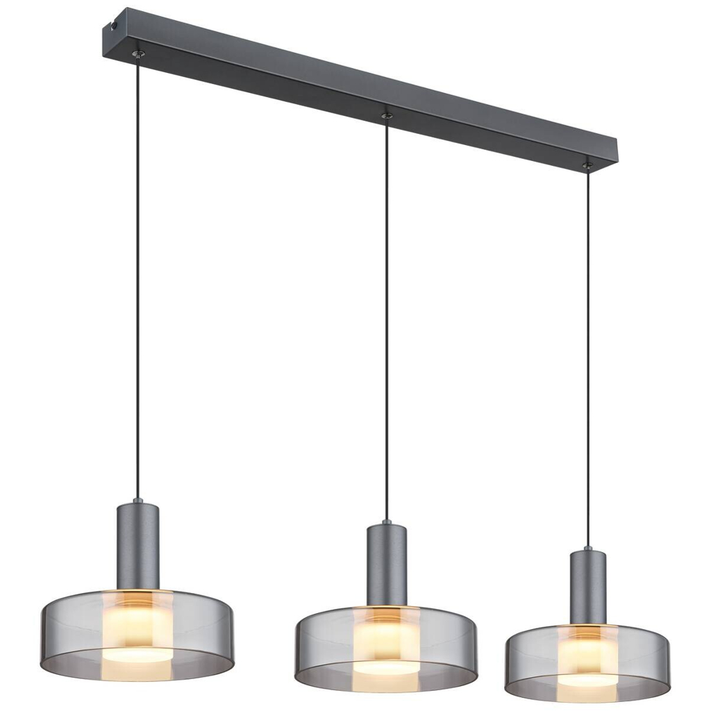 GLOBO Pendelleuchte
grau Aluminium Glas Metall B/H/T/L: ca. 22x150x90x90 cm 1 Brennstellen