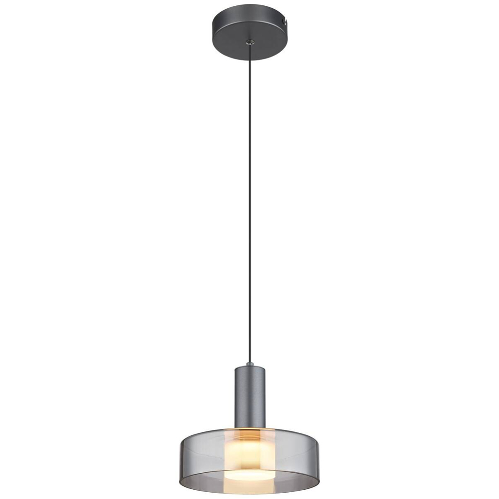 GLOBO Pendelleuchte
grau Metall Glas Aluminium H/D: ca. 150×22 cm 1 Brennstellen