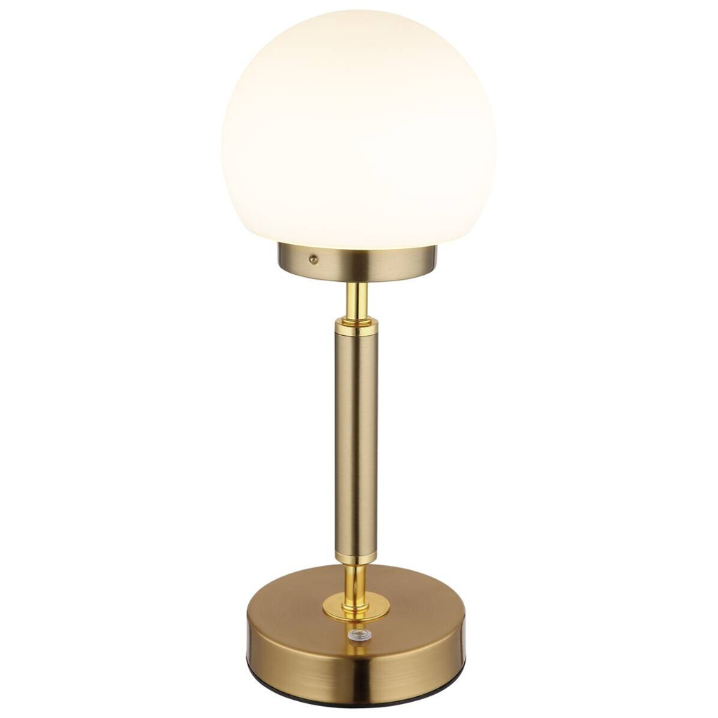 GLOBO LED-Tischleuchte
Opal messing Glas Metall H/D: ca. 28,5×11,5 cm 1 Brennstellen