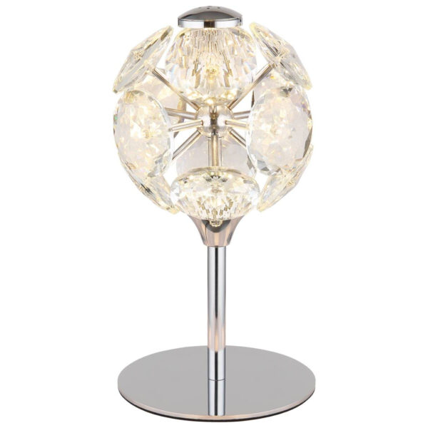 GLOBO Tischleuchte Chrom klar Metall H/D: ca. 26,5x15 cm 1 Brennstellen
