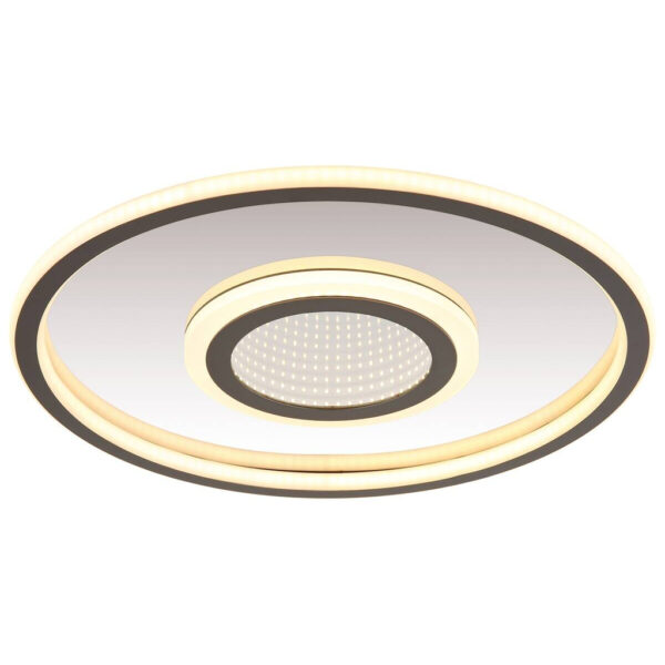 GLOBO LED-Deckenleuchte Cara Chrom grau Edelstahl Metall Aluminium H/D: ca. 5x43,2 cm 1 Brennstellen