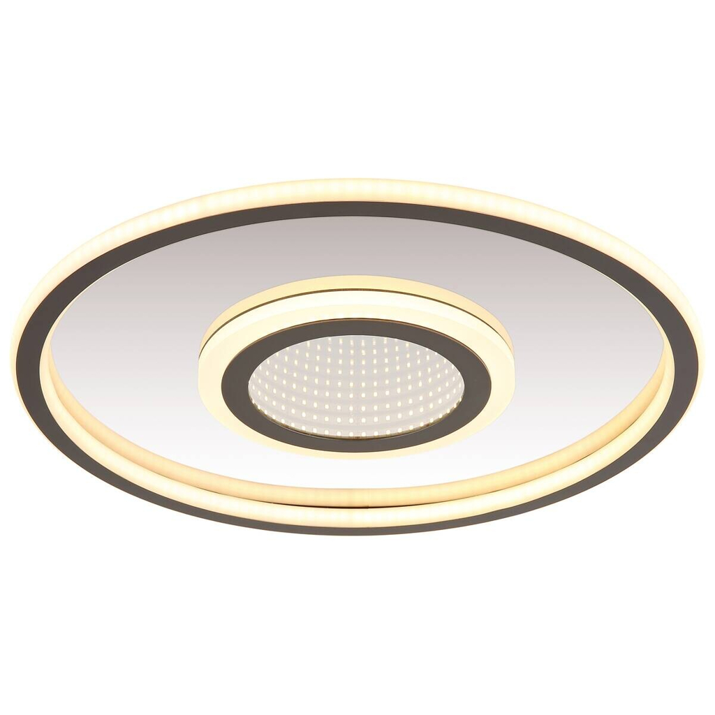 GLOBO LED-Deckenleuchte Cara Chrom grau Edelstahl Metall Aluminium H/D: ca. 5x43,2 cm 1 Brennstellen