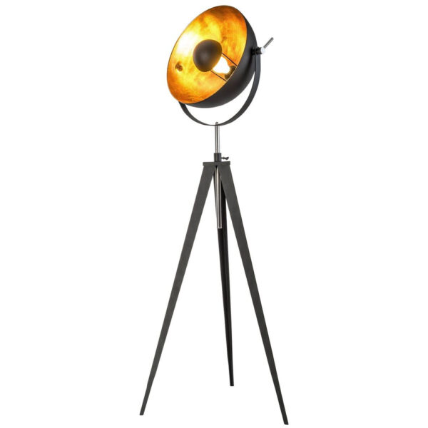 9007371487554 GLOBO Stehlampe Bowy
gold schwarz Metall H/D: ca. 168x63,5 cm 1 Brennstellen