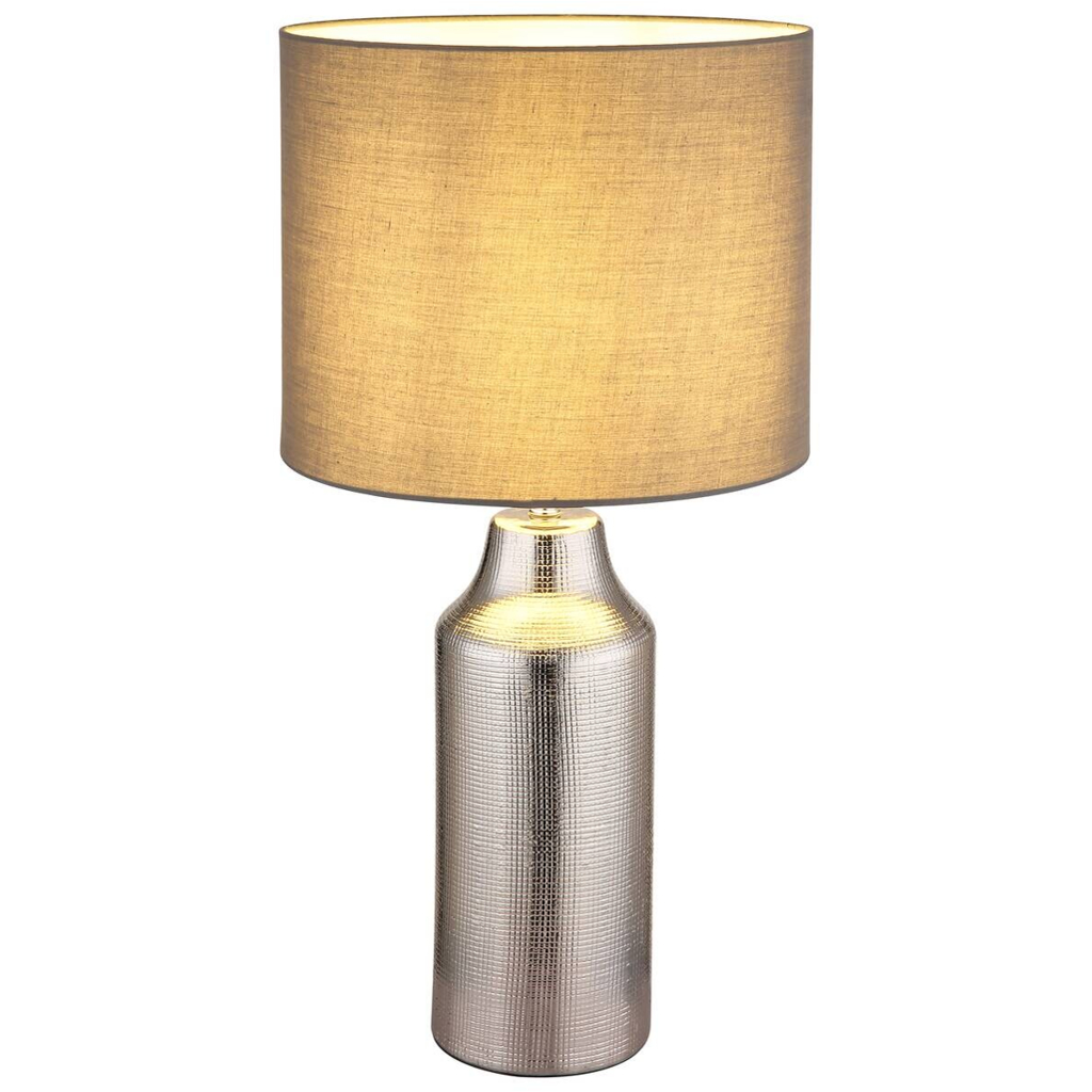 GLOBO Tischleuchte ELDEN 21736S
grau silber Keramik H/D: ca. 61×30,5 cm E27 1 Brennstellen