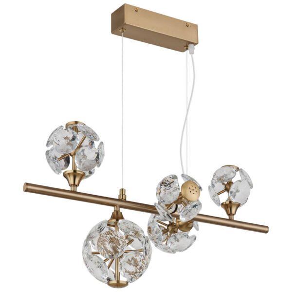 9007371506255 GLOBO Pendelleuchte
klar gold Metall B/H/T/L: ca. 31x150x61x61 cm 1 Brennstellen