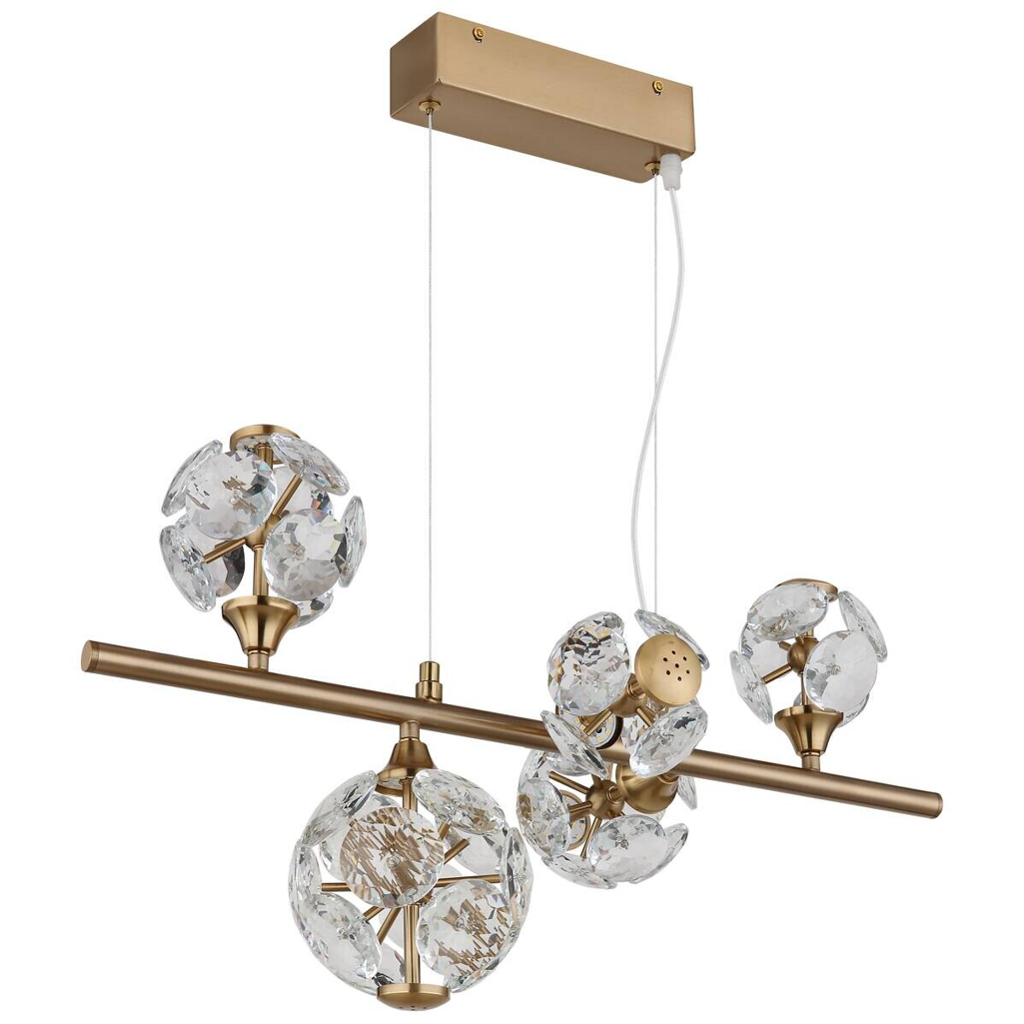 GLOBO Pendelleuchte
klar gold Metall B/H/T/L: ca. 31x150x61x61 cm 1 Brennstellen