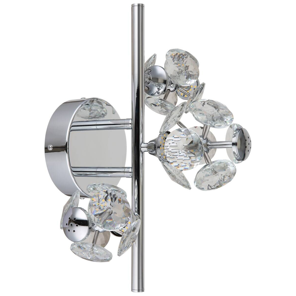 GLOBO Wandleuchte
klar Chrom Metall Glas B/H: ca. 41×27 cm 1 Brennstellen