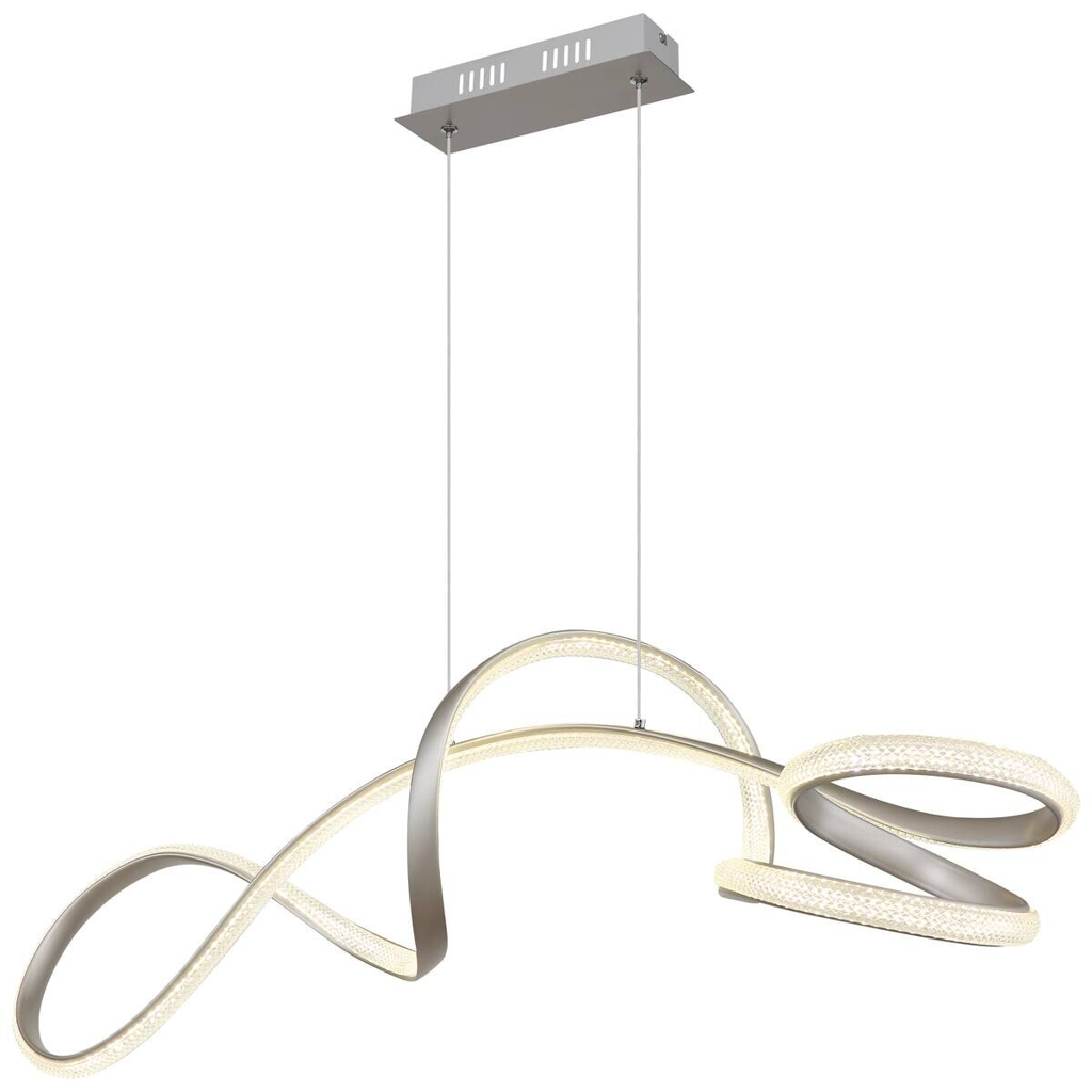 GLOBO LED-Pendelleuchte SWIRL 67341N
nickel Metall Kunststoff B/H/L: ca. 33x120x108 cm 1 Brennstellen