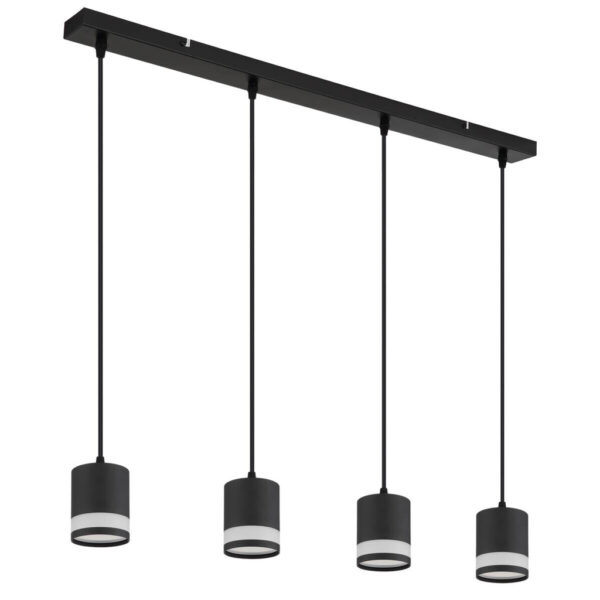 GLOBO Hängeleuchte
Opal schwarz Kunststoff Metall B/H/L: ca. 8,2x120x80 cm 4 Brennstellen