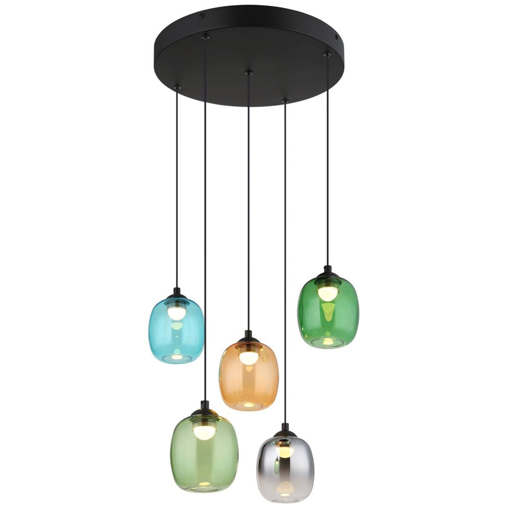 GLOBO LED-Pendelleuchte MINARA 31479508
schwarz bunt Metall Kunststoff Glas H/D: ca. 150×43 cm 1 Brennstellen