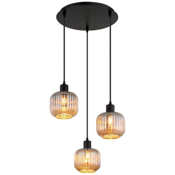 GLOBO Pendelleuchte TOM 30509308
Rauch schwarz Glas Metall H/D: ca. 120x41,8 cm E14 3 Brennstellen