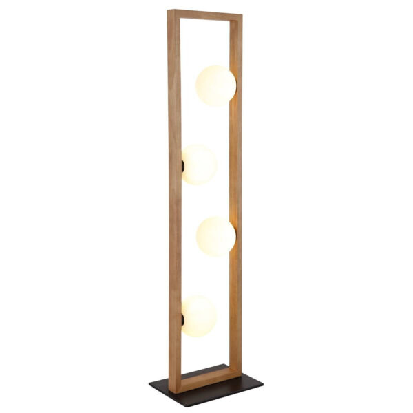 9007371507948 GLOBO Stehlampe
schwarz Opal Metall Glas B/H/T: ca. 20x110x28 cm G9 4 Brennstellen