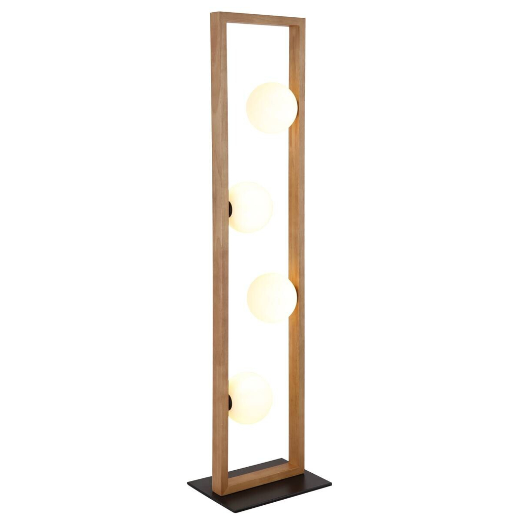 GLOBO Stehlampe
schwarz Opal Metall Glas B/H/T: ca. 20x110x28 cm G9 4 Brennstellen