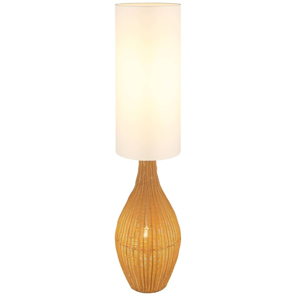 GLOBO Stehlampe ANKO 40970243
weiß braun Textil Kunststoff H/D: ca. 125×27 cm 2 Brennstellen