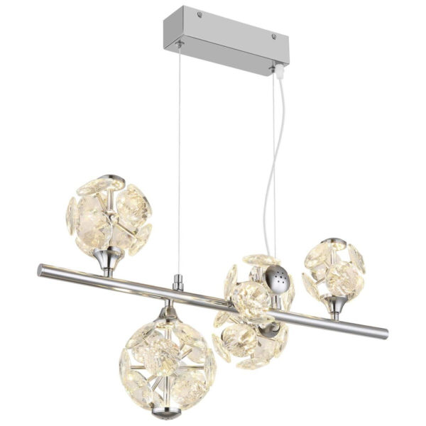 9007371509256 GLOBO Pendelleuchte
klar Chrom Metall B/H/T/L: ca. 30x120x50x50 cm 1 Brennstellen