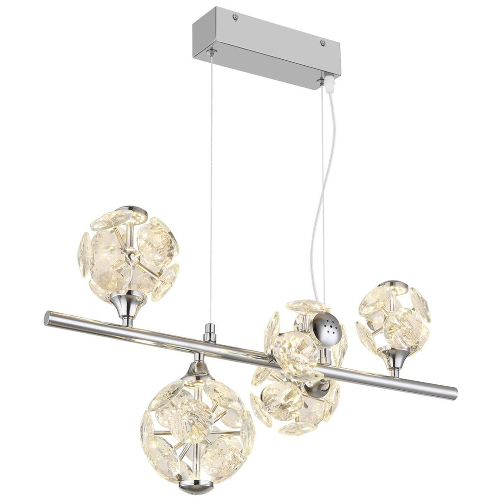 GLOBO Pendelleuchte
klar Chrom Metall B/H/T/L: ca. 30x120x50x50 cm 1 Brennstellen