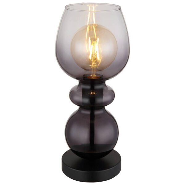 9007371509324 GLOBO Tischleuchte CLARITY 15174T
schwarz Rauch Metall H/D: ca. 34,4x15 cm E27 1 Brennstellen