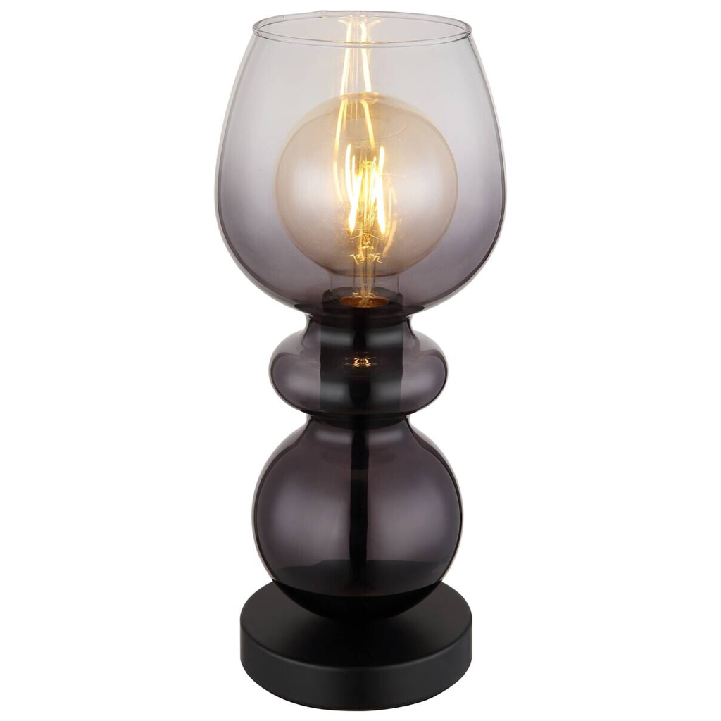 GLOBO Tischleuchte CLARITY 15174T
schwarz Rauch Metall H/D: ca. 34,4×15 cm E27 1 Brennstellen