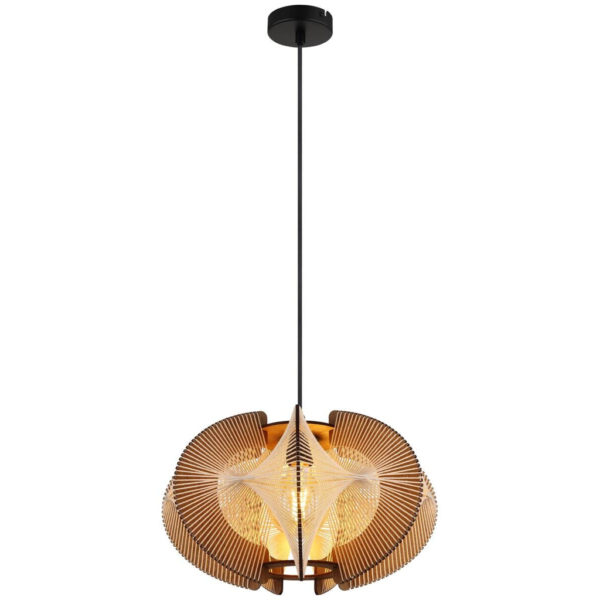 GLOBO Pendelleuchte SAKURA 30534446
natur dunkelbraun schwarz MDF Metall Hanfseil H/D: ca. 150x44 cm E27 1 Brennstellen