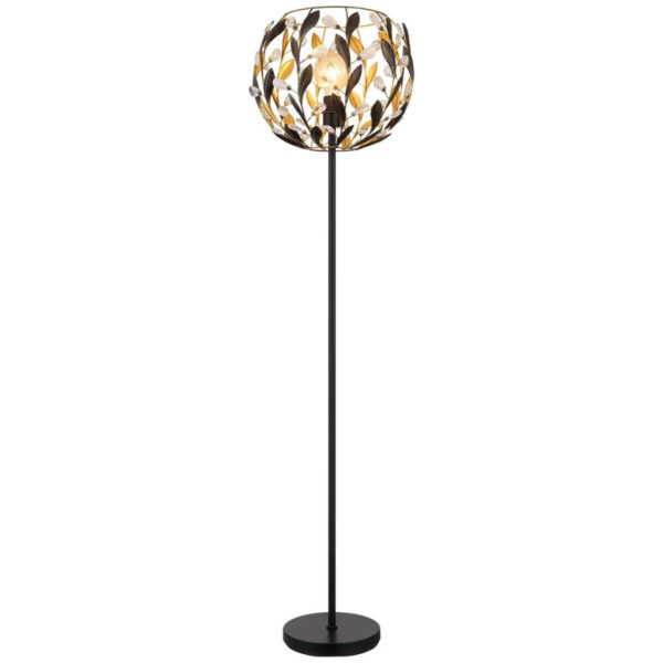 GLOBO Stehlampe MIKA 15759S
schwarz gold Metall H/D: ca. 157x40 cm E27 1 Brennstellen