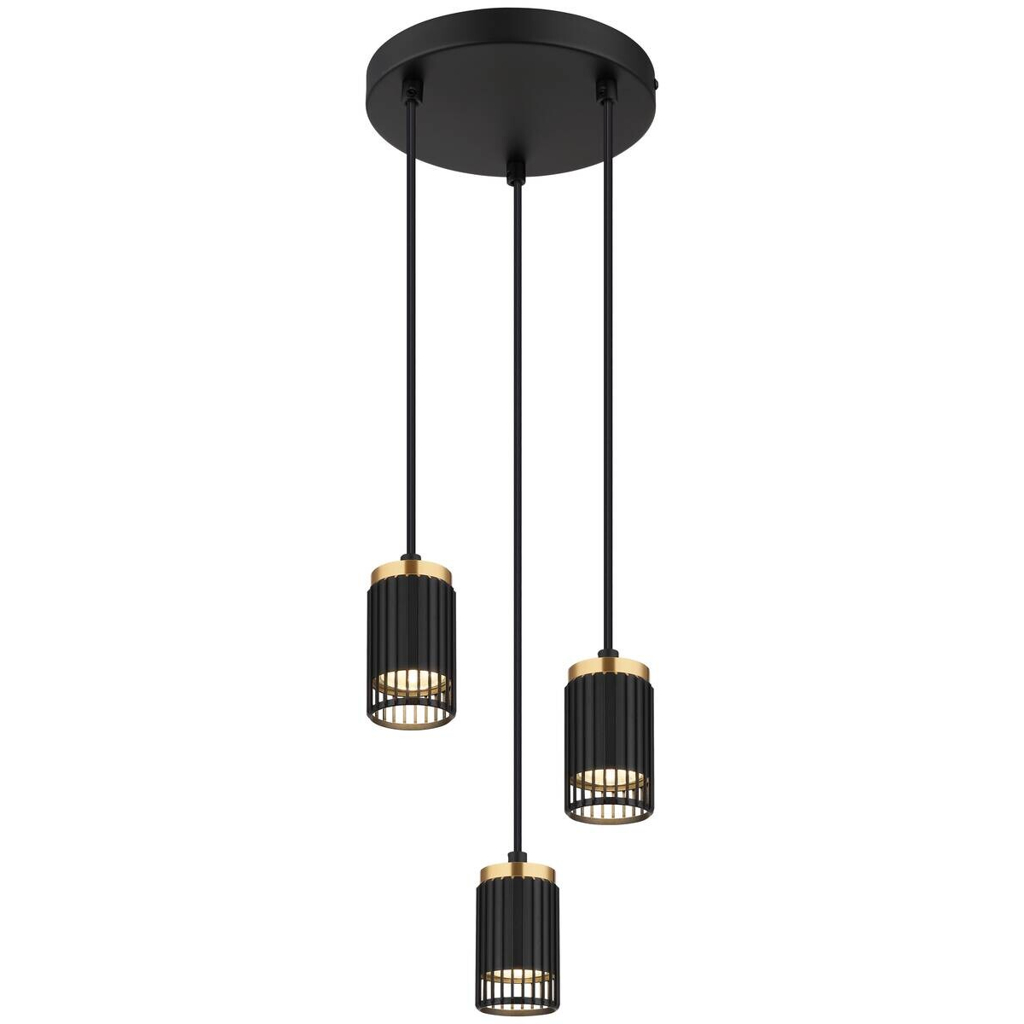 GLOBO Pendelleuchte
mattschwarz Metall Aluminium H/D: ca. 115,5×21 cm GU10 3 Brennstellen