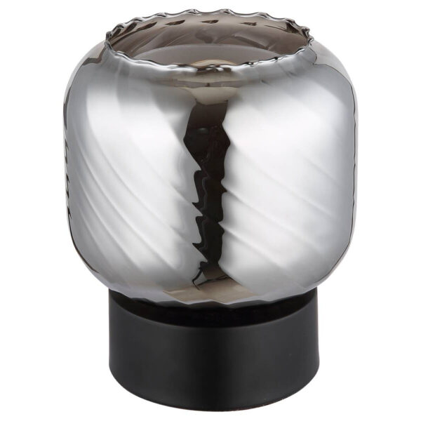 GLOBO Tischleuchte
Rauch mattschwarz Metall Glas H/D: ca. 17x14 cm E27 1 Brennstellen