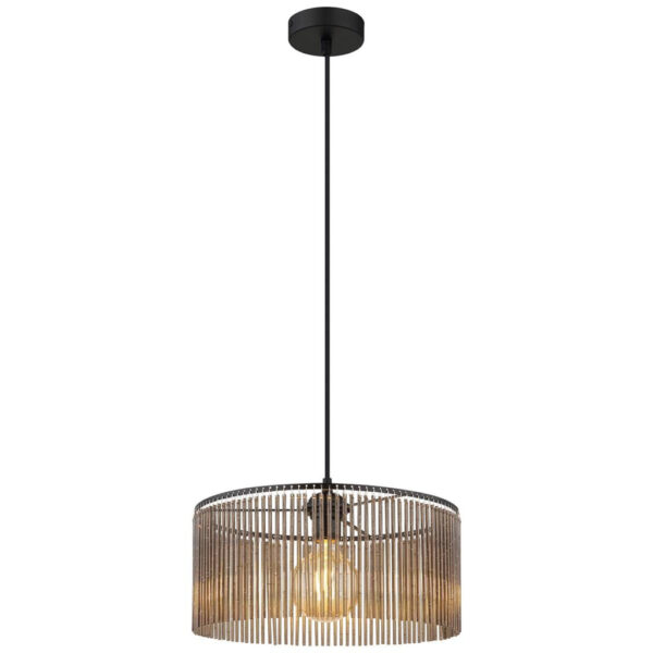 GLOBO Pendelleuchte LEEDS 33080108
Rauch schwarz Metall Kunststoff H/D: ca. 135x35 cm E27 1 Brennstellen