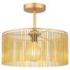 GLOBO Deckenleuchte Leeds amber gold schwarz Metall Kunststoff H/D: ca. 32x35 cm E27 1 Brennstellen