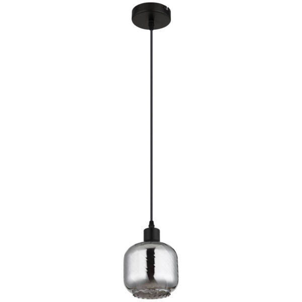 9007371515141 GLOBO Pendelleuchte
Rauch mattschwarz Metall Glas H/D: ca. 120x14 cm E27 1 Brennstellen